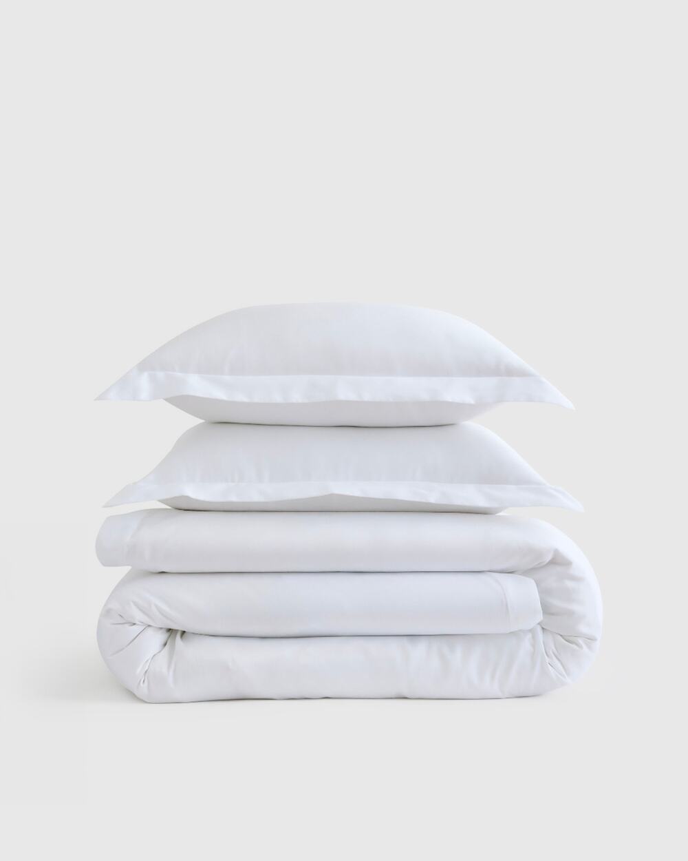 New Quince Signature Giza Cotton Sateen Duvet Cover 3Pc Set King Cal King White